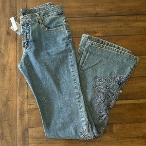 AZI flare embellished denim jeans size 28 NWT